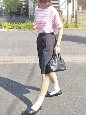 「Libra Cue（リブラ キュー）のアイテム（バレエシューズ）」を使った、RIyO.さん（レディース・159cm）の夏コーディネート