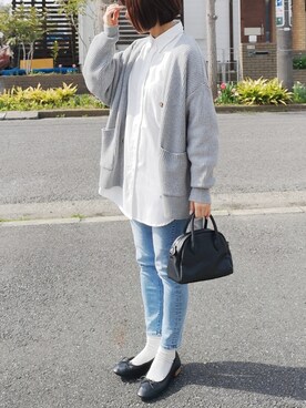 「Libra Cue（リブラ キュー）のアイテム（バレエシューズ）」を使った、RIyO.さん（レディース・159cm）の春コーディネート
