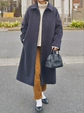 「Libra Cue（リブラ キュー）のアイテム（バレエシューズ）」を使った、RIyO.さん（レディース・159cm）の冬コーディネート