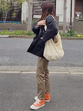 「UNIVERSAL OVERALL（ユニバーサルオーバーオール）のアイテム」を使った、RIyO.さん（骨格ナチュラル・レディース・159cm）の春コーディネート