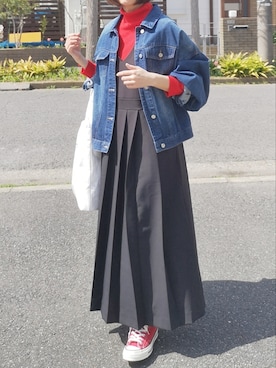 「WHEIR（ウェア）のアイテム」を使った、RIyO.さん（レディース・159cm）の春コーディネート