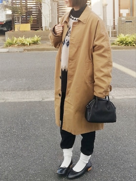 「Libra Cue（リブラ キュー）のアイテム（バレエシューズ）」を使った、RIyO.さん（レディース・159cm）の冬コーディネート