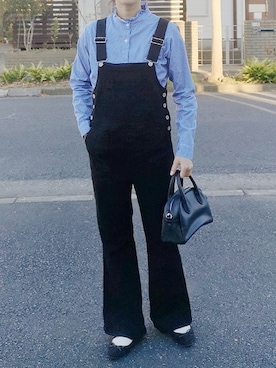 「DHOLIC（ディーホリック）の2TYPEフリルブラウス（シャツ/ブラウス）」を使った、RIyO.さん（レディース・159cm）の冬コーディネート