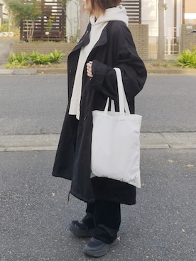 「GUコーデ」｜「アイテム（モッズコート）」を使った、RIyO.さん（レディース・159cm）の秋コーディネート