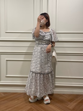「トワルドジュイ」｜「アイテム（ワンピース/ドレス）」を使った、安部麻未奈さん（レディース・152cm）の夏コーディネート