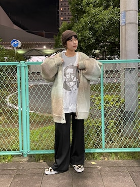 「Kastane」｜「アイテム（ニットキャップ/ビーニー）」を使った、miruさん（レディース・155cm）の秋コーディネート