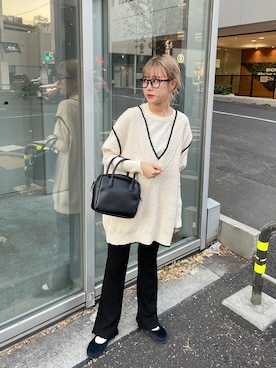 「Kastane（カスタネ）のアイテム（ハンドバッグ）」を使った、miruさん（レディース・155cm）の冬コーディネート