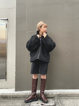 「Kastane（カスタネ）のアイテム（ブルゾン）」を使った、miruさん（レディース・155cm）の秋コーディネート