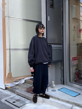 「Kastane」｜「アイテム（スウェット）」を使った、miruさん（レディース・155cm）の冬コーディネート