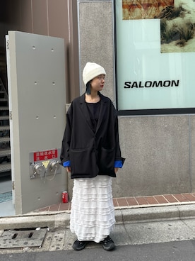 「Kastane」｜「アイテム（ニットキャップ/ビーニー）」を使った、miruさん（レディース・155cm）の冬コーディネート