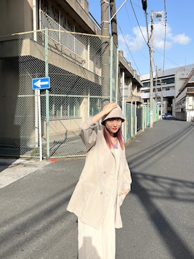 「Kastane（カスタネ）のアイテム（ハット）」を使った、miruさん（レディース・155cm）の春コーディネート