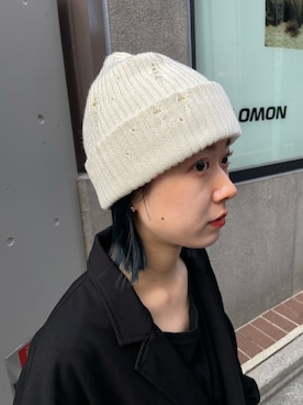 「Kastane」｜「アイテム（ニットキャップ/ビーニー）」を使った、miruさん（レディース・155cm）の冬コーディネート