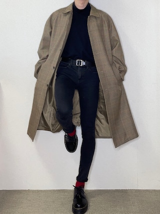 LIDNM（リドム）の「BRITISH CHECK BALMACAAN COAT（ステンカラー