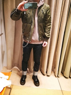 「DIESEL（ディーゼル）のアイテム（MA-1）」を使った、kazu-kunさん（メンズ・173cm）の秋コーディネート