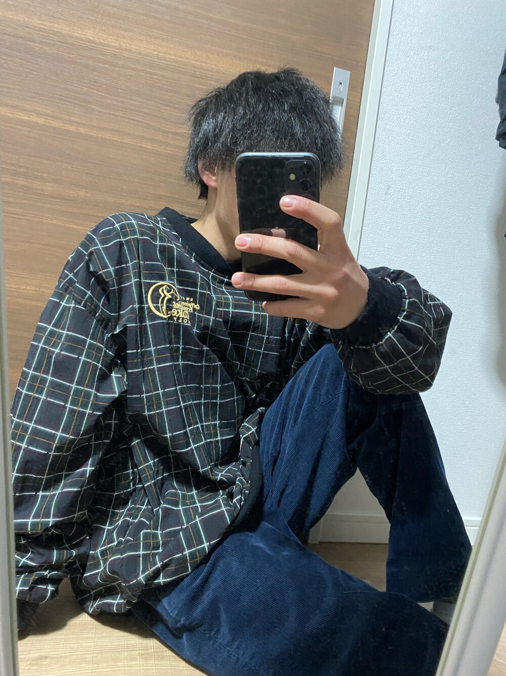 「お洒落さんとつながりたい、低身長、低身長コーデ、古着、古着MIX、古着好きな人と繋がりたい」｜「POLO RALPH LAURENのアイテム（その他パンツ、ブルー系）」を使った、ふみ【相互】さん（メンズ・166cm）の冬コーディネートの1枚目の写真