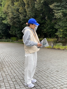 「thisisneverthat（ディスイズネバーザット）のアイテム（帽子）」を使った、aimiさん（レディース・158cm）の冬コーディネート