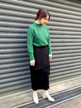 「NOMBRE IMPAIR（ノンブルアンペール）のアイテム（ニット/セーター）」を使った、koba.さん（レディース・168cm）の秋コーディネート