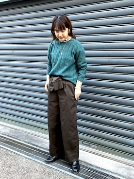 「FIL DE FER（フィルデフェール）のアイテム（ニット/セーター）」を使った、koba.さん（レディース・168cm）の冬コーディネート