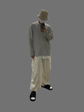 「Nine Tailor（ナインテイラー）のアイテム（帽子）」を使った、mtzksouさん（メンズ・176cm）の夏コーディネート