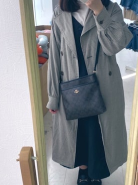 「しまむら（シマムラ）のアイテム（トレンチコート）」を使った、𝕙𝕠𝕟𝕠𝕜𝕒 ｛低身長女子｝さん（レディース・150cm）の春コーディネート