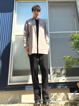 「LAD MUSICIAN（ラッドミュージシャン）のアイテム（チノパンツ）」を使った、りょってぃさん（メンズ・173cm）の秋コーディネート