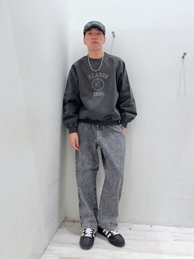 「XLARGE（エクストララージ）のアイテム（ハンチング/ベレー帽）」を使った、城　京平さん（メンズ・173cm）の冬コーディネート