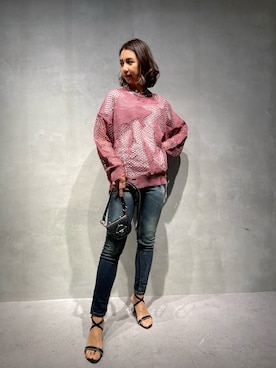 「DIESEL」｜「アイテム（サンダル）」を使った、Tolentino (トレンティーノ)さん（レディース・166cm）の夏コーディネート