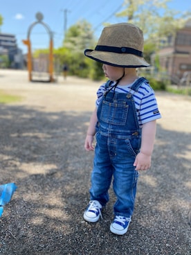 「公園コーデ」｜「アイテム（オールインワン・サロペット）」を使った、shi...さん（キッズ・80cm）の春コーディネート