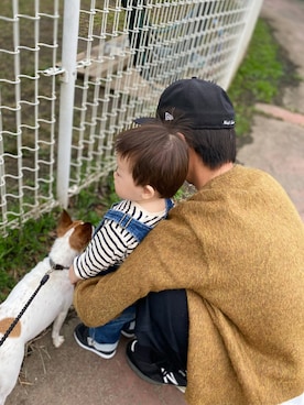 「babyGAP（babyGAP）のアイテム（オールインワン・サロペット）」を使った、shi...さん（キッズ・70cm）の秋コーディネート