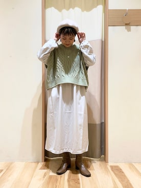 「Samansa Mos2 blue（サマンサモスモスブルー）のアイテム（ベスト）」を使った、ＡＩＲＩさん（レディース・152cm）の冬コーディネート