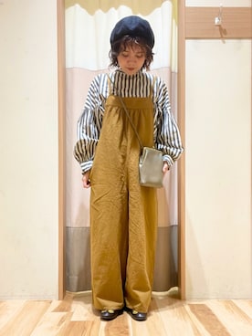 「アイテム（オールインワン・サロペット、オレンジ系）」を使った、ＡＩＲＩさん（レディース・152cm）の夏コーディネート
