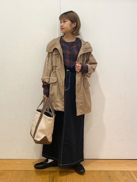 「URBAN RESEARCH DOORS（アーバンリサーチドアーズ）のフィールドジャケット（ミリタリージャケット）」を使った、emariさん（レディース・152cm）の秋コーディネート