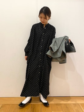 「キルトジャケット」｜「アイテム（ワンピース/ドレス）」を使った、emariさん（レディース・152cm）の春コーディネート