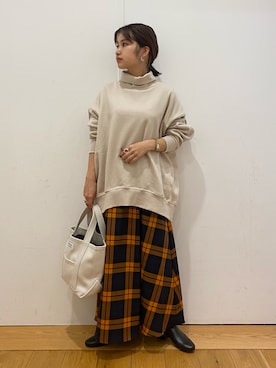「orcival」｜「アイテム（スウェット）」を使った、emariさん（レディース・152cm）の冬コーディネート