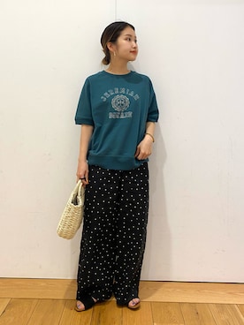 「ドットパンツ」｜emariさん（レディース・152cm）の夏コーディネート