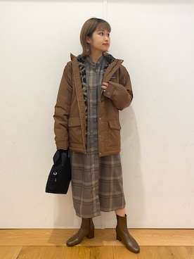 「patagonia」｜「アイテム（ワンピース/ドレス）」を使った、emariさん（レディース・152cm）の秋コーディネート