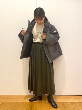 「スウェードスカート」｜emariさん（レディース・152cm）の冬コーディネート