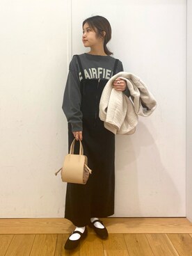 「152cm」｜「アイテム（ノーカラージャケット）」を使った、emariさん（レディース・152cm）の春コーディネート