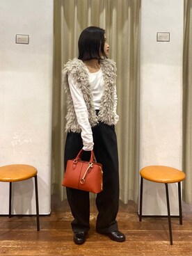 「アイテム（レインシューズ）」を使った、emariさん（レディース・152cm）の秋コーディネート
