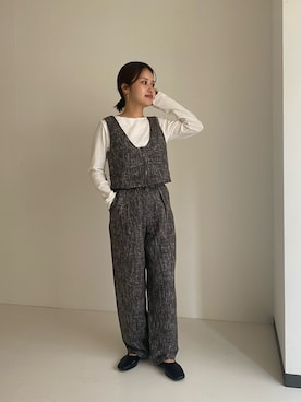 「アイテム（セットアップ）」を使った、emariさん（レディース・152cm）の秋コーディネート