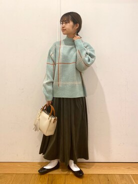 「スウェードスカート」｜emariさん（レディース・152cm）の冬コーディネート