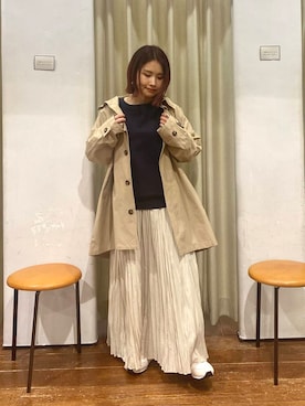 「大人カジュアルコーデ」｜「アイテム（スウェット）」を使った、emariさん（レディース・152cm）の冬コーディネート