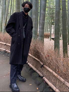 「CASPER JOHN（キャスパージョン）のアイテム（チェスターコート）」を使った、Tomoya.Nさん（メンズ・175cm）の秋コーディネート
