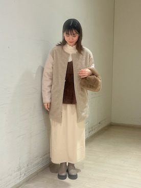 「Samansa Mos2 blue（サマンサモスモスブルー）のアイテム（その他アウター）」を使った、nanaさん（レディース・160cm）の冬コーディネート