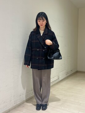 「Samansa Mos2 blue（サマンサモスモスブルー）のアイテム（その他アウター）」を使った、nanaさん（レディース・160cm）の秋コーディネート