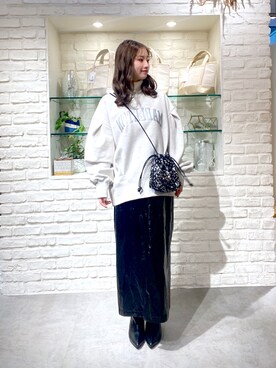 「FREE'S MART（フリーズマート）のアイテム（スウェット）」を使った、rionさん（レディース・152cm）の冬コーディネート