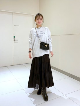 「FREE'S MART（フリーズマート）のアイテム（スウェット）」を使った、rionさん（レディース・152cm）の秋コーディネート