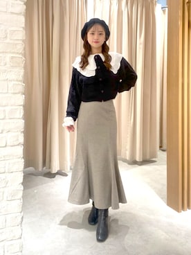 「FREE'S MART（フリーズマート）のアイテム（ハンチング/ベレー帽）」を使った、rionさん（レディース・152cm）の秋コーディネート