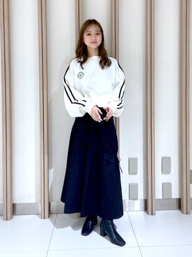 「FREE'S MART（フリーズマート）のアイテム（スウェット）」を使った、rionさん（レディース・152cm）の冬コーディネート