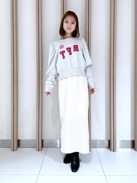 「FREE'S MART（フリーズマート）のアイテム（スウェット）」を使った、rionさん（レディース・152cm）の春コーディネート